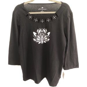 Alfred Dunner Easy Going Look Top w/ Embellishment